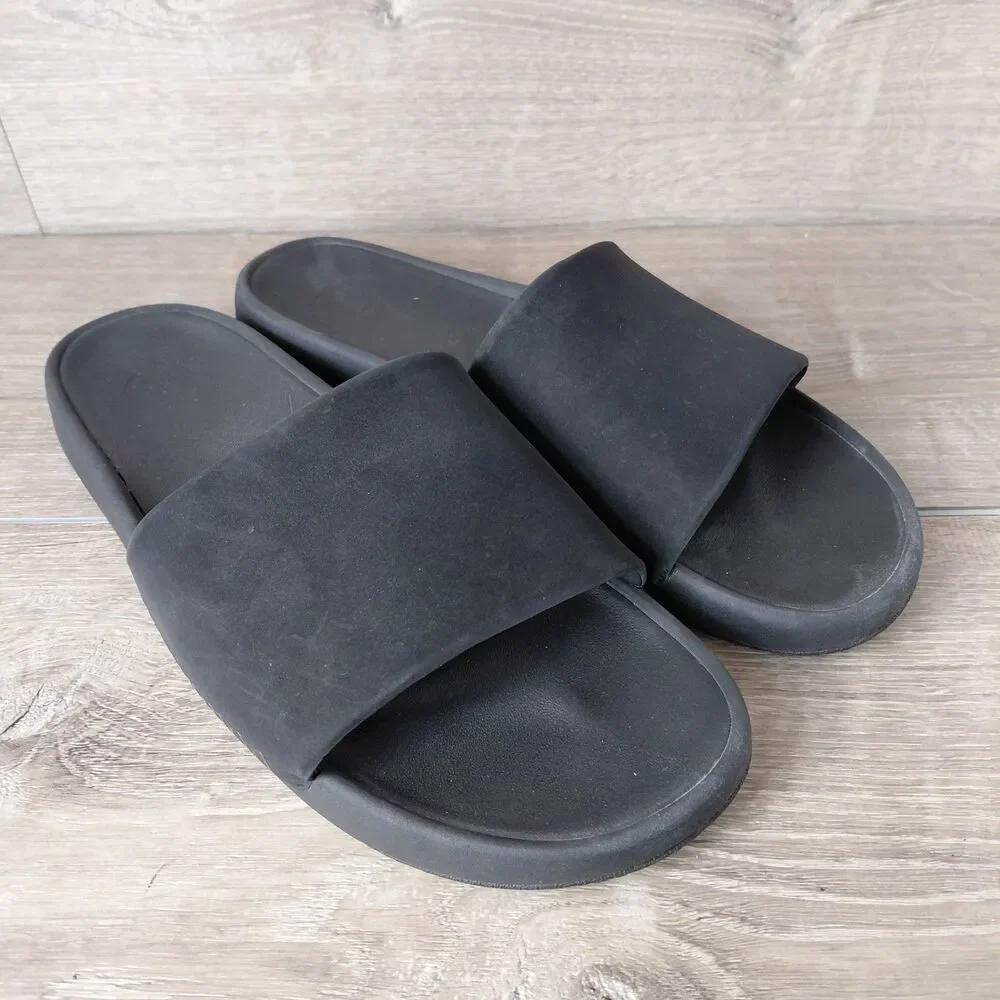 Lululemon Restfeel Slides Mens 12 Black Slip On Beach Gym Shower Resort Sandals